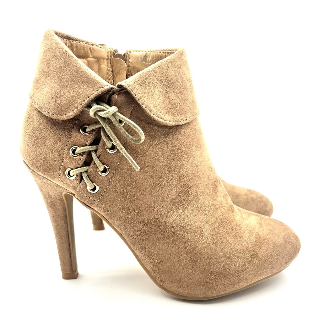 Too moda - Taupe suede heels booties - 7M